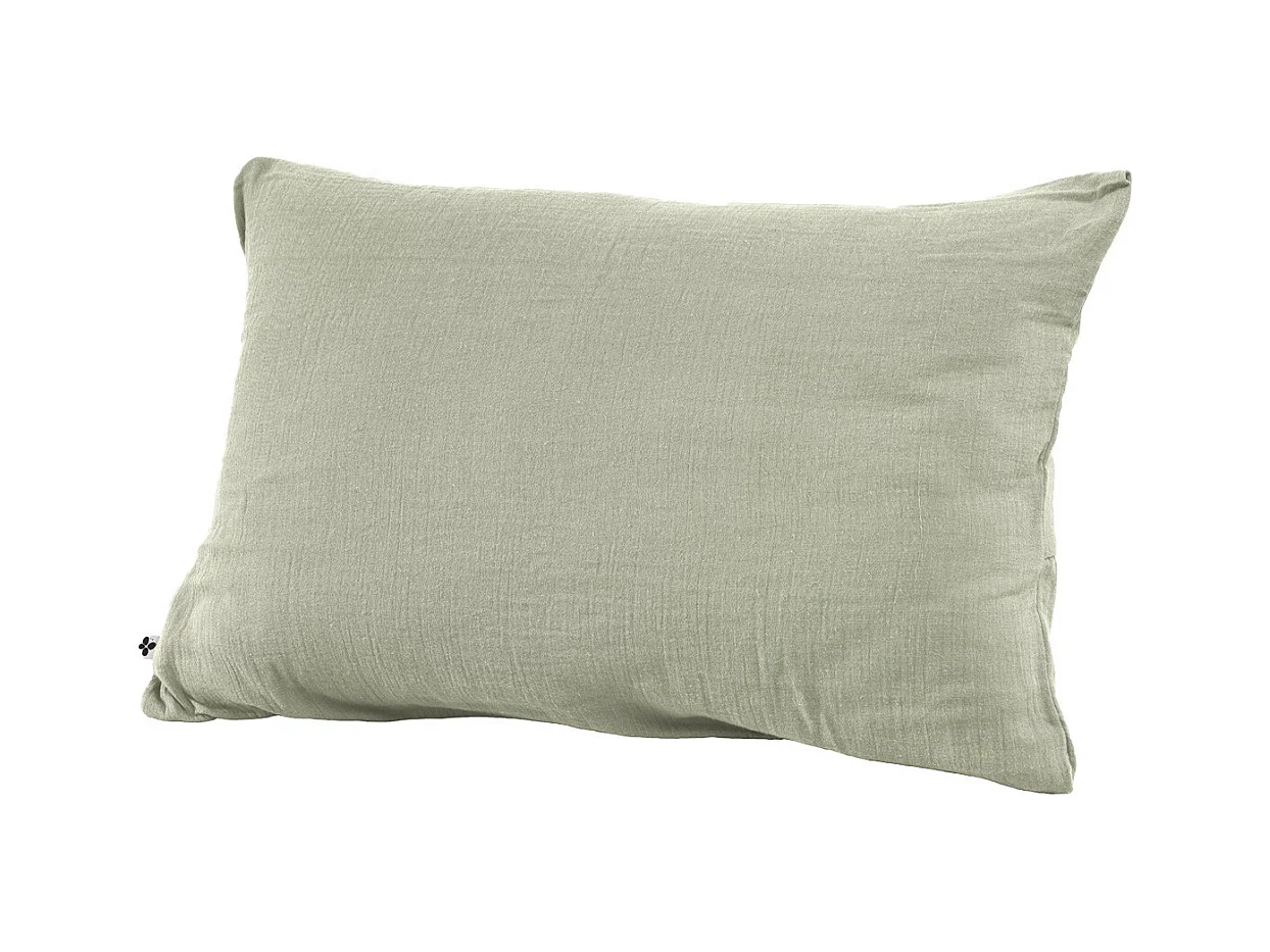 OUREA - Taie d'Oreiller 50x70cm Gaze de Coton Vert d'Eau