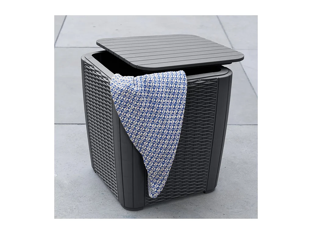 Table d'appoint de jardin Luzon Osier plat Graphite