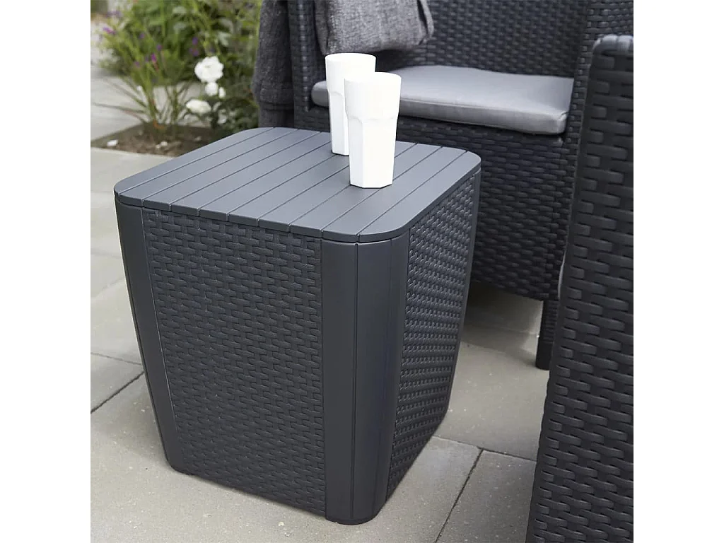 Table d'appoint de jardin Luzon Osier plat Graphite