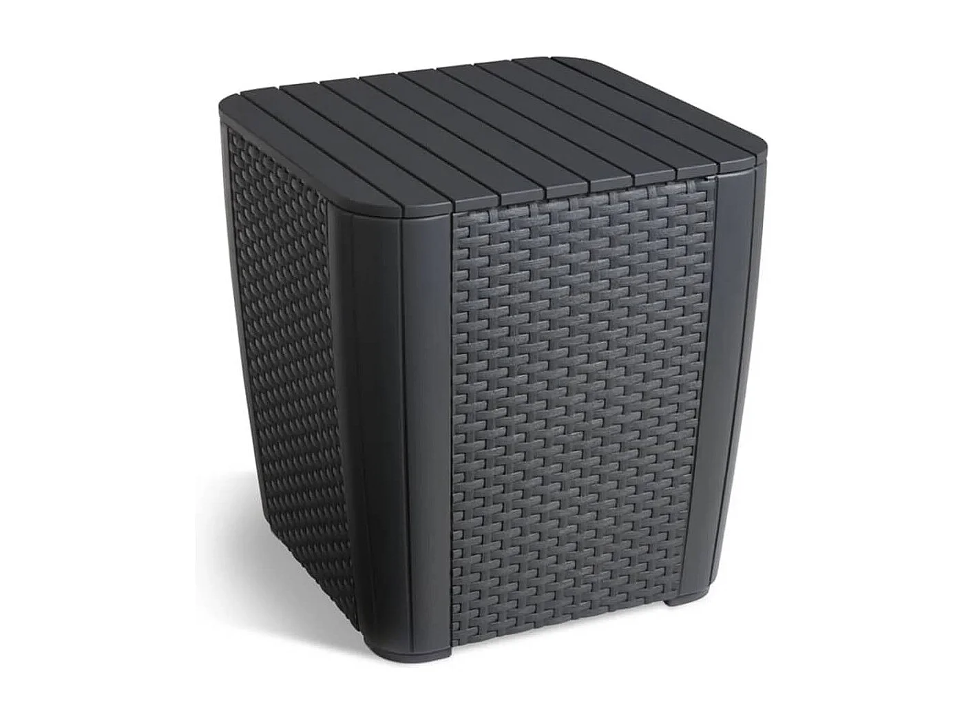 Table d'appoint de jardin Luzon Osier plat Graphite