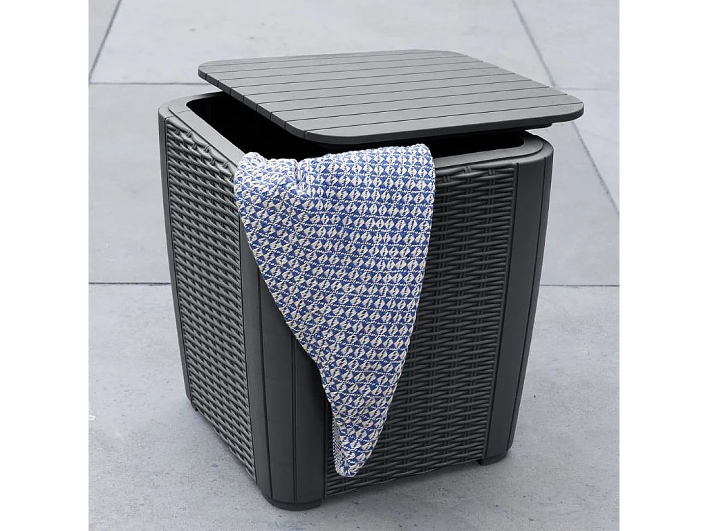 Table d'appoint de jardin Luzon Osier plat Graphite