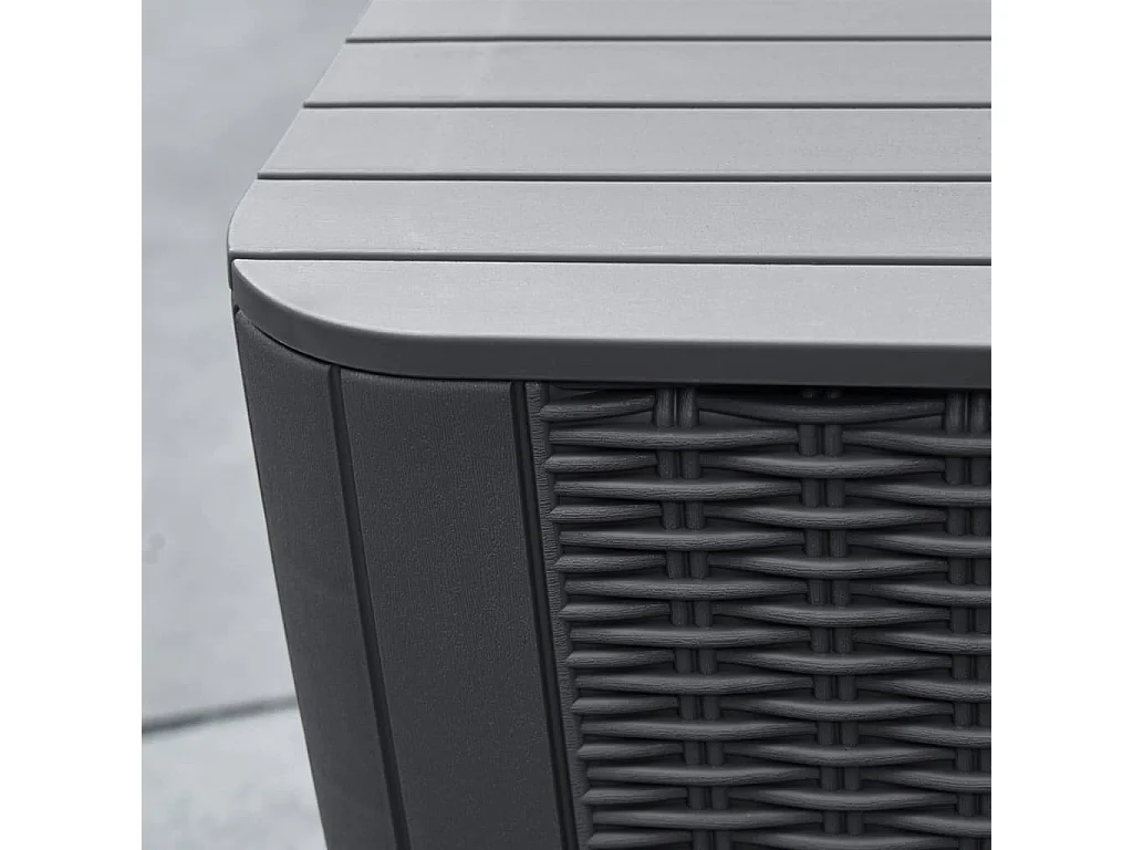 Table d'appoint de jardin Luzon Osier plat Graphite