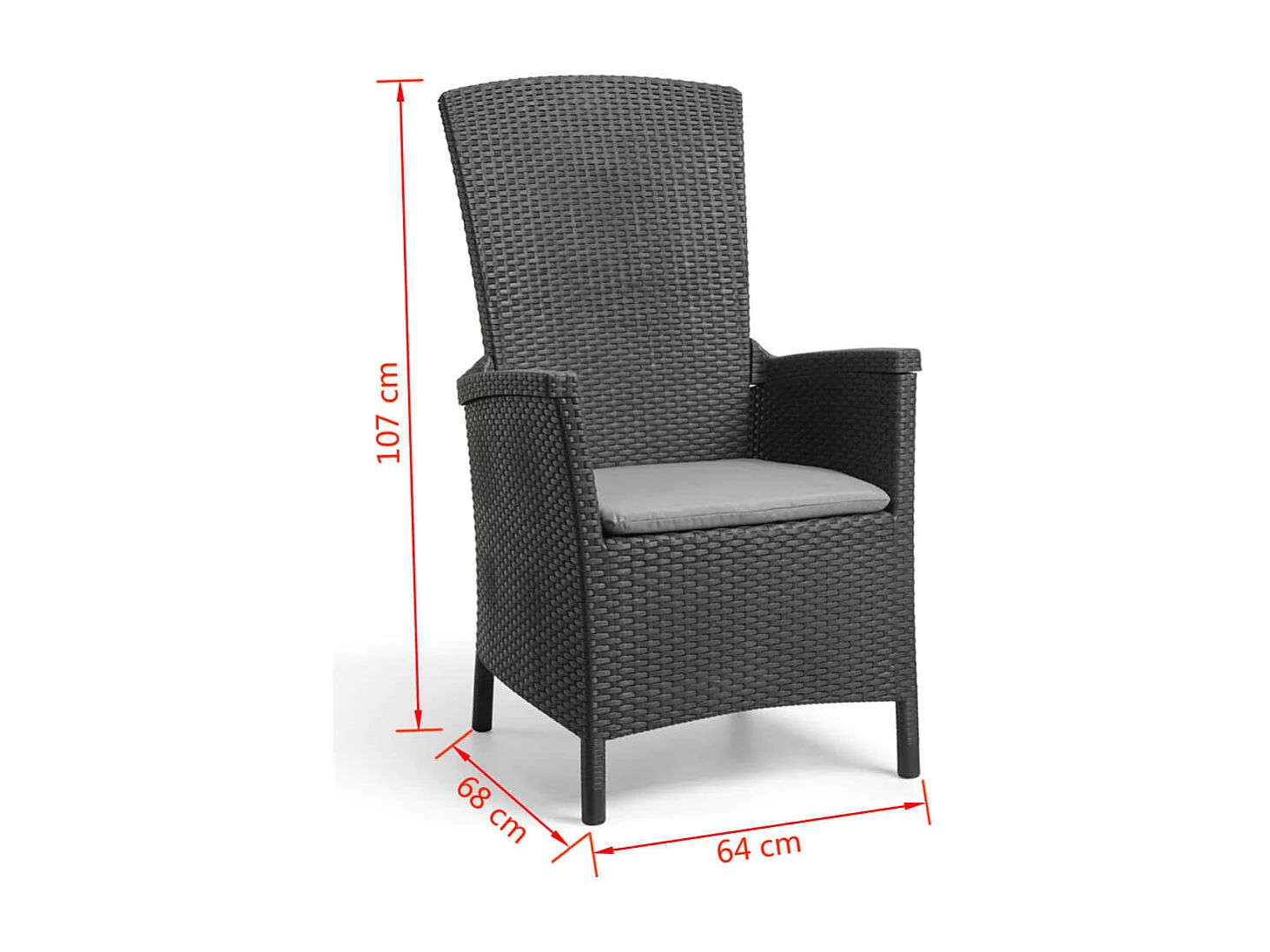 Cadeira de jardim reclinável Vermont grafite 238452