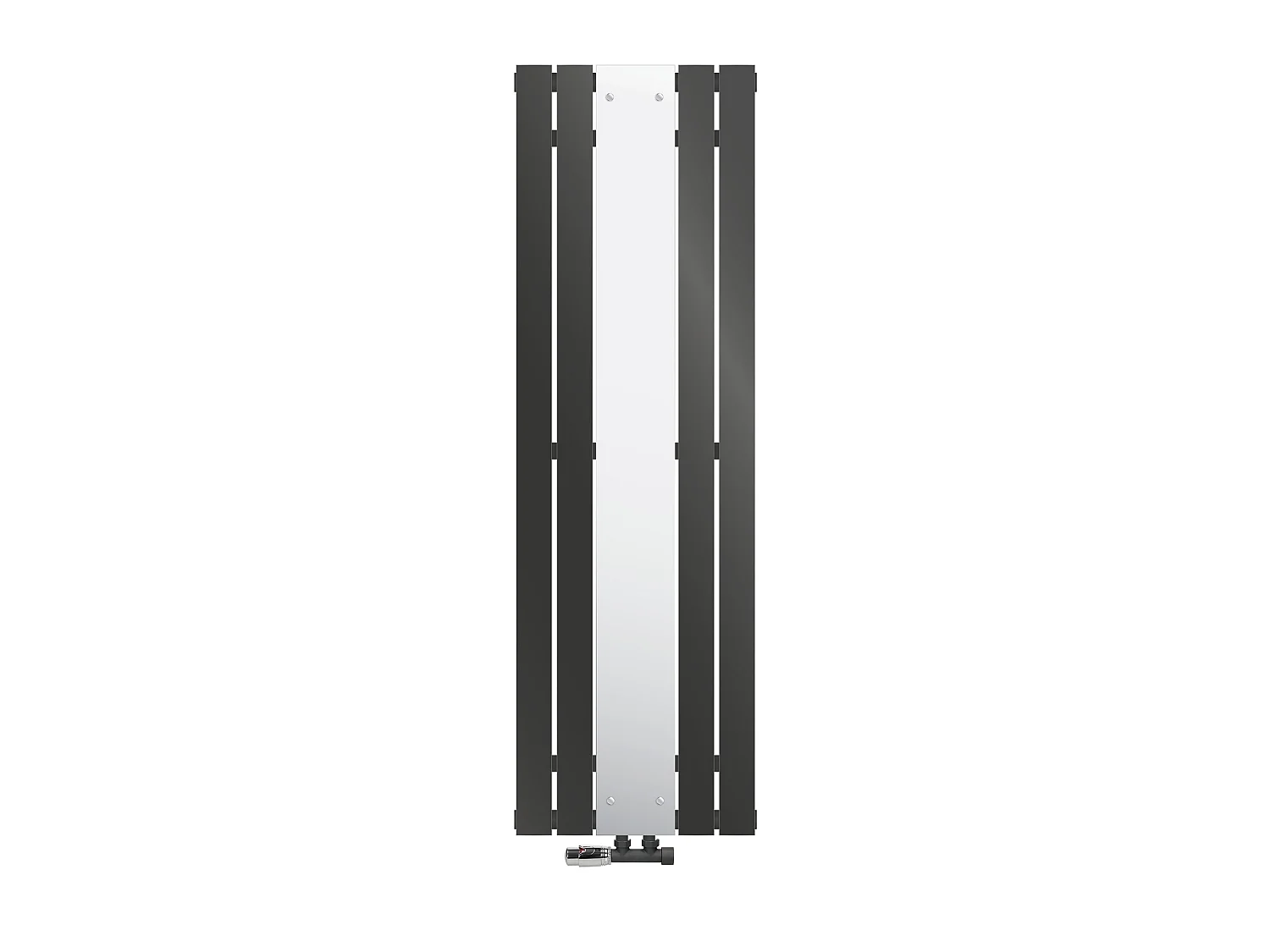 Radiatore a specchio termoarredo 450x1600 mm con connessione a parete antracite