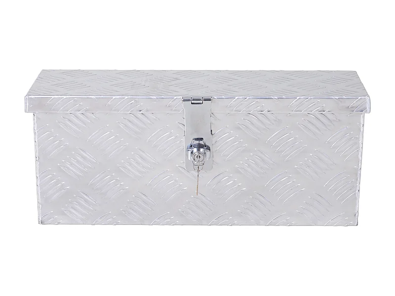 HOMCOM Boite de rangement - boîte à outils en aluminium - caisse à outil alu. verrouillage clé dim. 50L x 15,5l x 20,5H cm