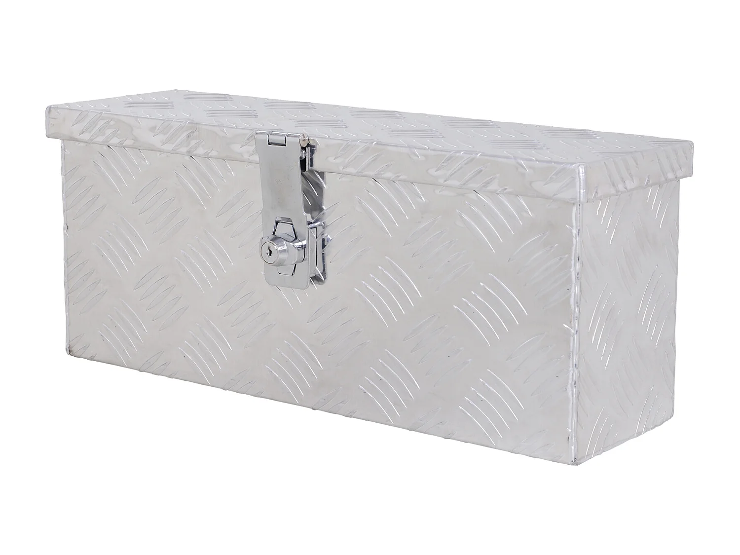 HOMCOM Boite de rangement - boîte à outils en aluminium - caisse à outil alu. verrouillage clé dim. 50L x 15,5l x 20,5H cm