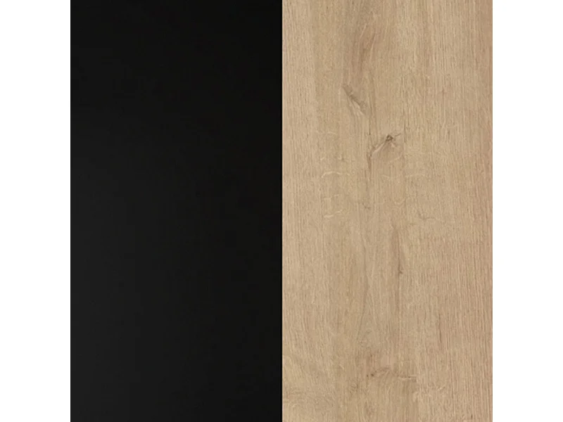 Bureau 120 cm 1 porte 1 tiroir décor bois chêne et noir - MODE