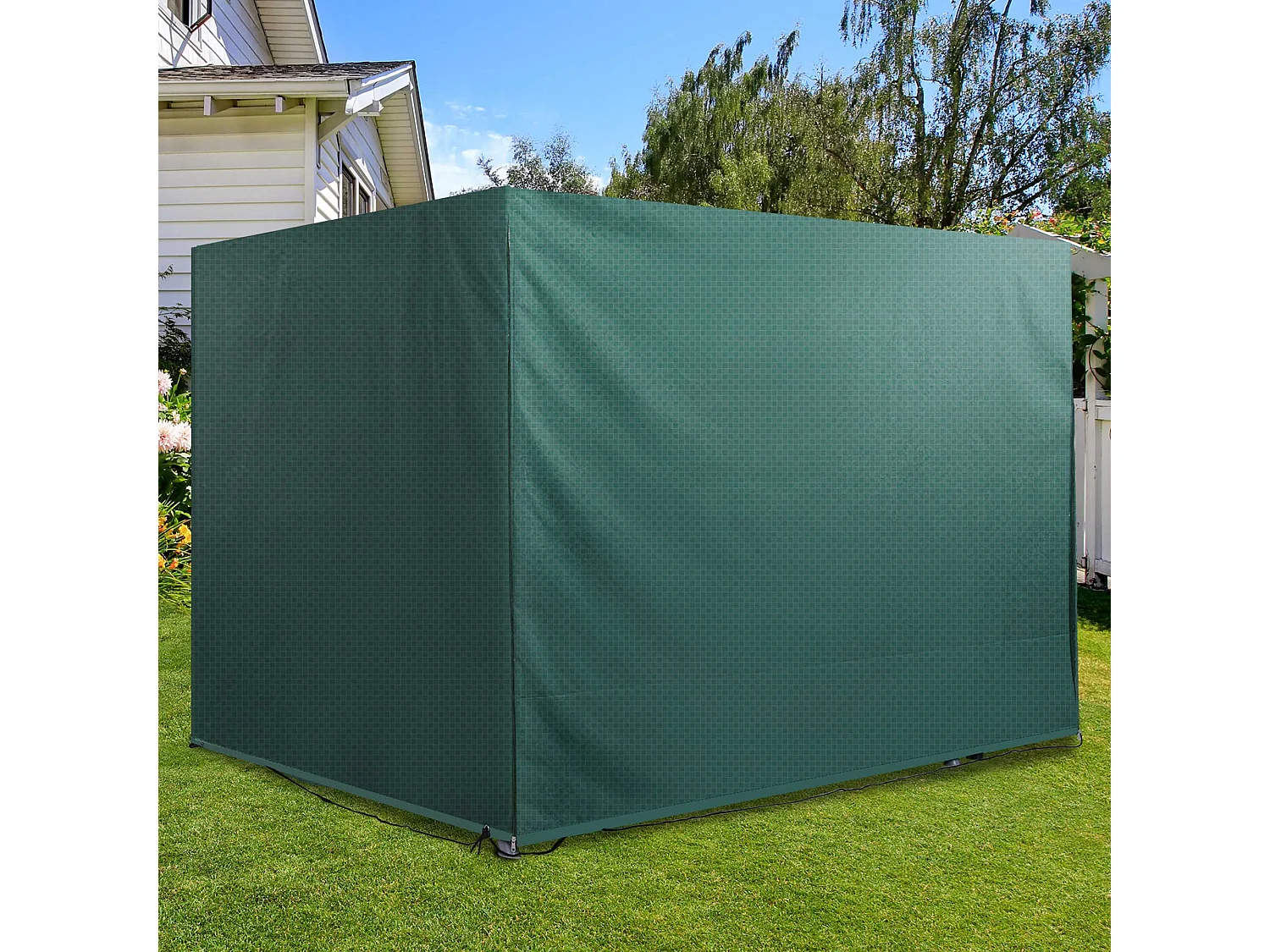 Housse de protection balancelle de jardin bâche étanche dim. 2,15L x 1,55l x 1,5H m PE vert
