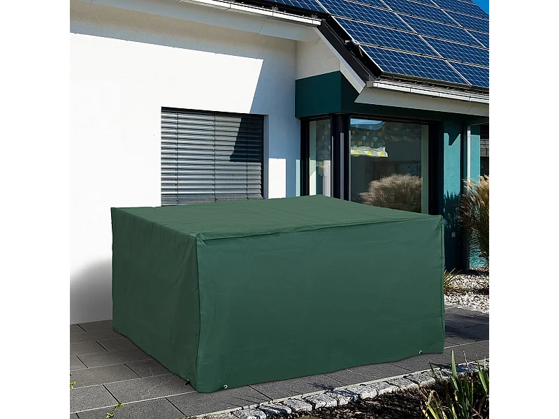 Housse de protection etanche pour meuble salon de jardin rectangulaire 135L x 135l x 75H cm vert