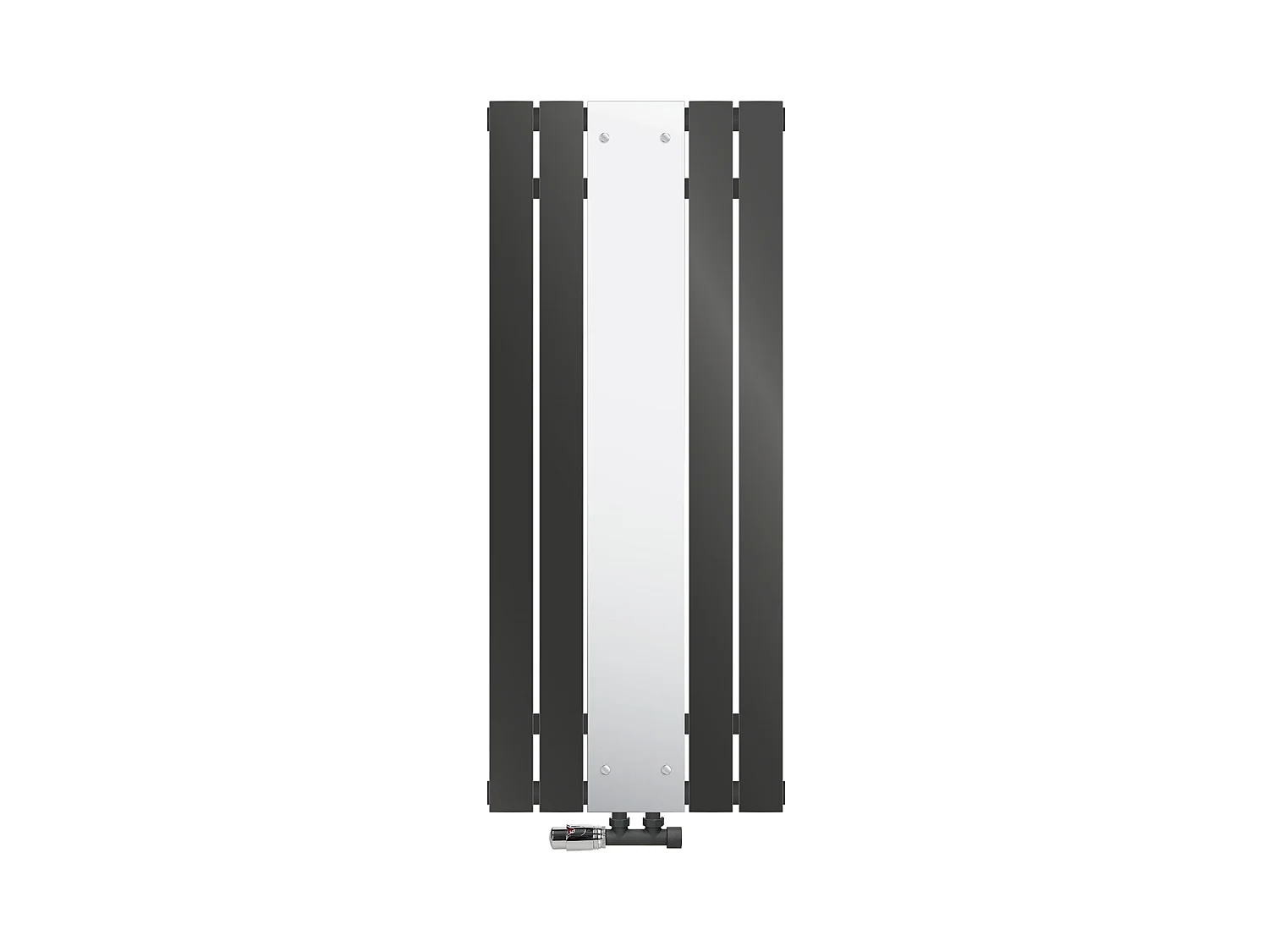 Radiateur anthracite salle de bain 450x1200 mm miroir raccord central mural
