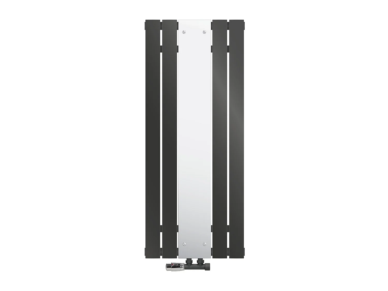 Radiateur anthracite salle de bain 450x1200 mm miroir raccord central mural