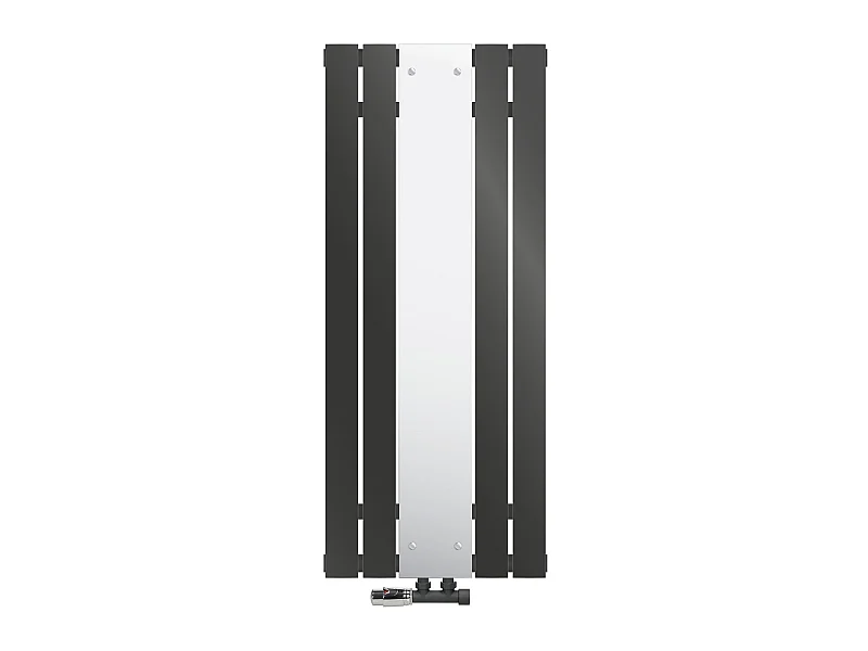 Radiateur anthracite salle de bain 450x1200 mm miroir raccord central mural