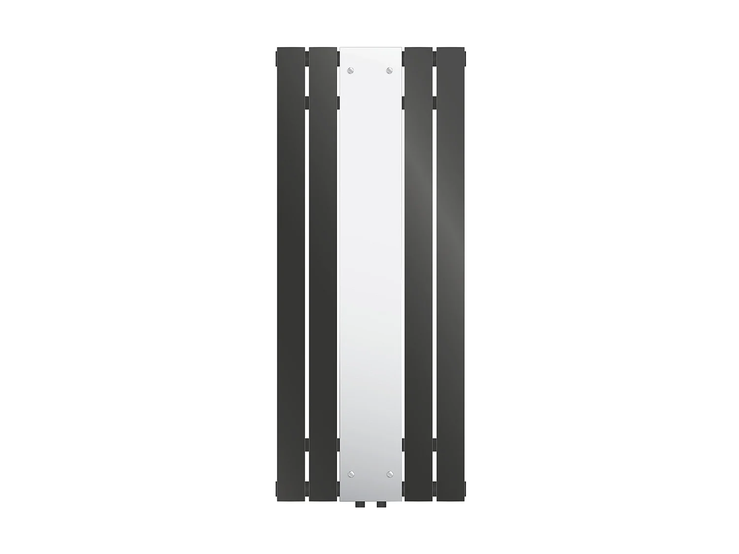 Radiateur anthracite avec miroir porte-serviettes connexion centrale 450x1200 mm