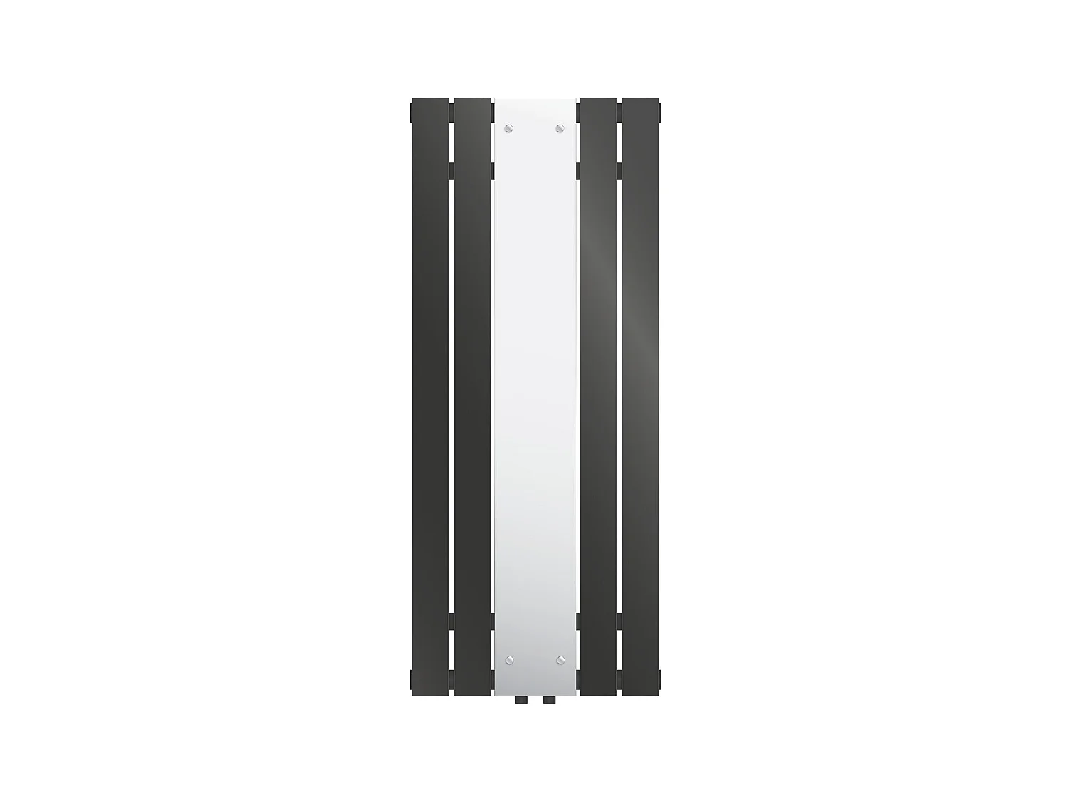 Radiateur anthracite avec miroir porte-serviettes connexion centrale 450x1200 mm