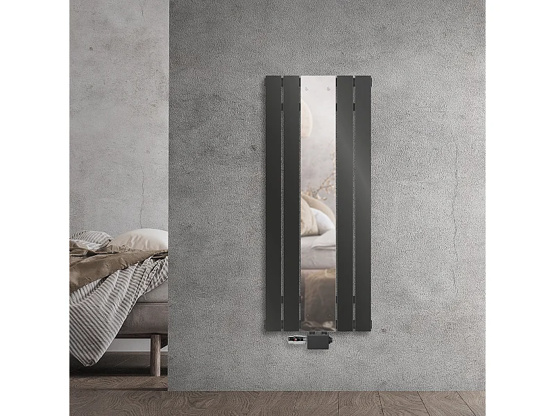 Radiatore a specchio termoarredo 450 x 1200 mm connessione universale antracite