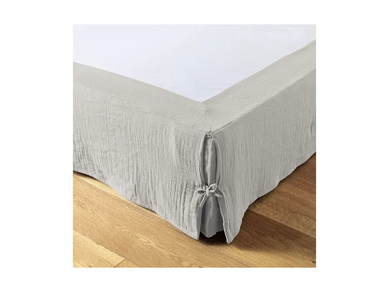 OUREA - Cache-Sommier à Nouettes 160x200cm Gaze de Coton Nuage