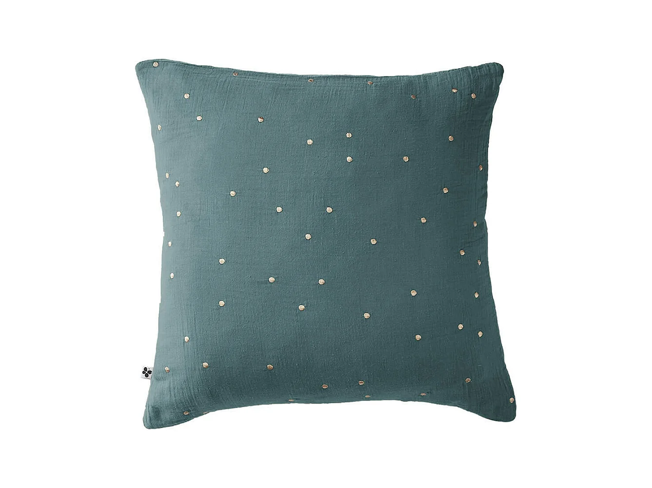 OUREA MOTIF - Taie d'Oreiller 60x60cm Gaze de Coton Canard à Pois Dorés