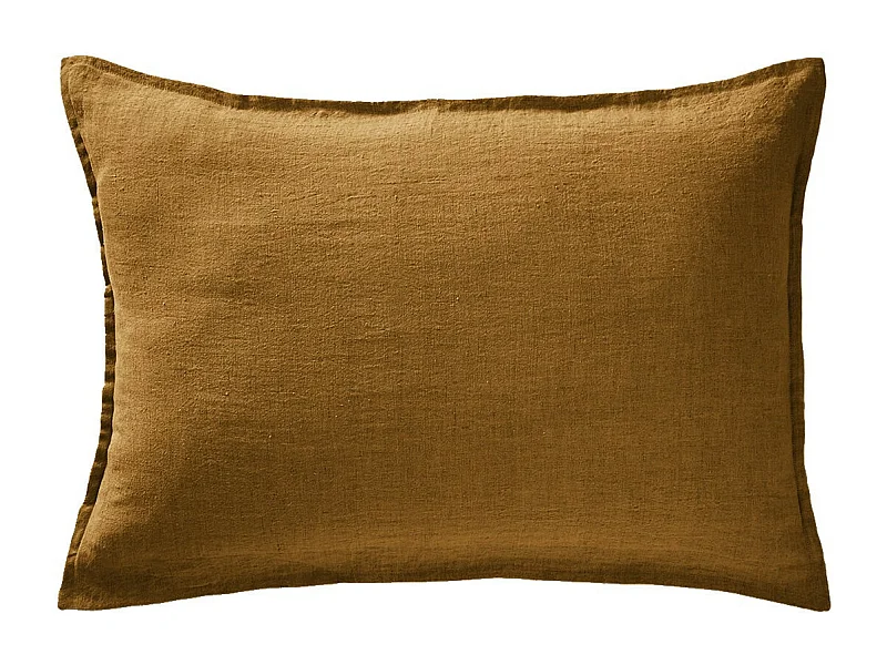 MARGAUX - Taie d'Oreiller 50x70cm Lin Lavé Coloris Caramel