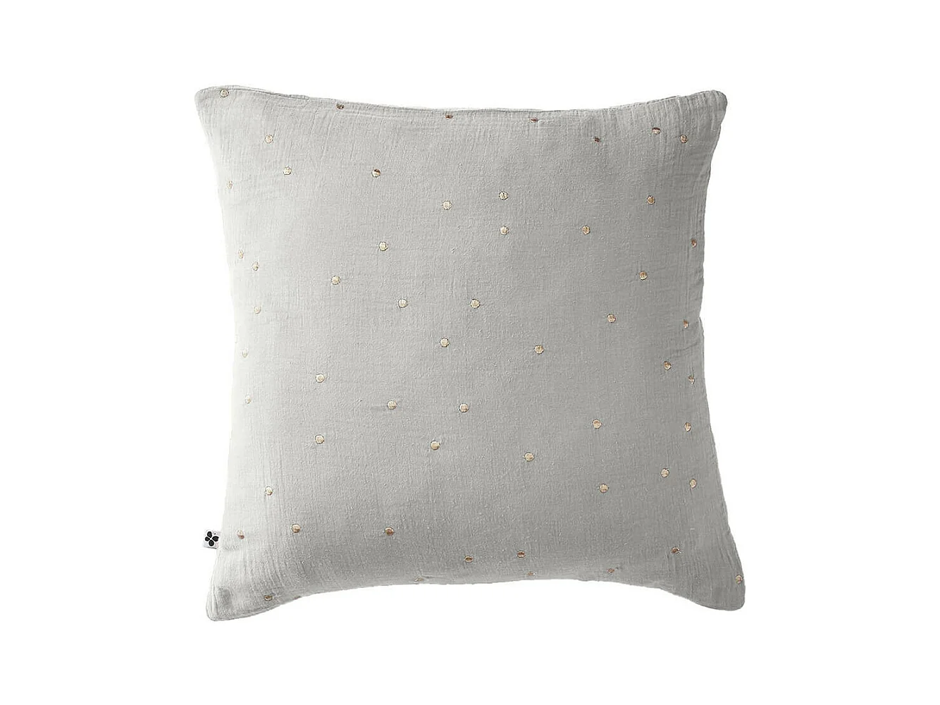 OUREA MOTIF - Taie d'Oreiller 60x60cm Gaze de Coton Nuage à Pois Dorés