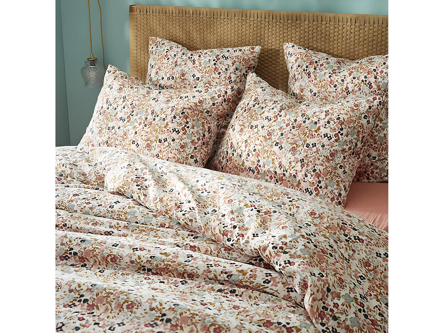 ISIS - Taie d'Oreiller 60x60cm Gaze de Coton Motif Liberty