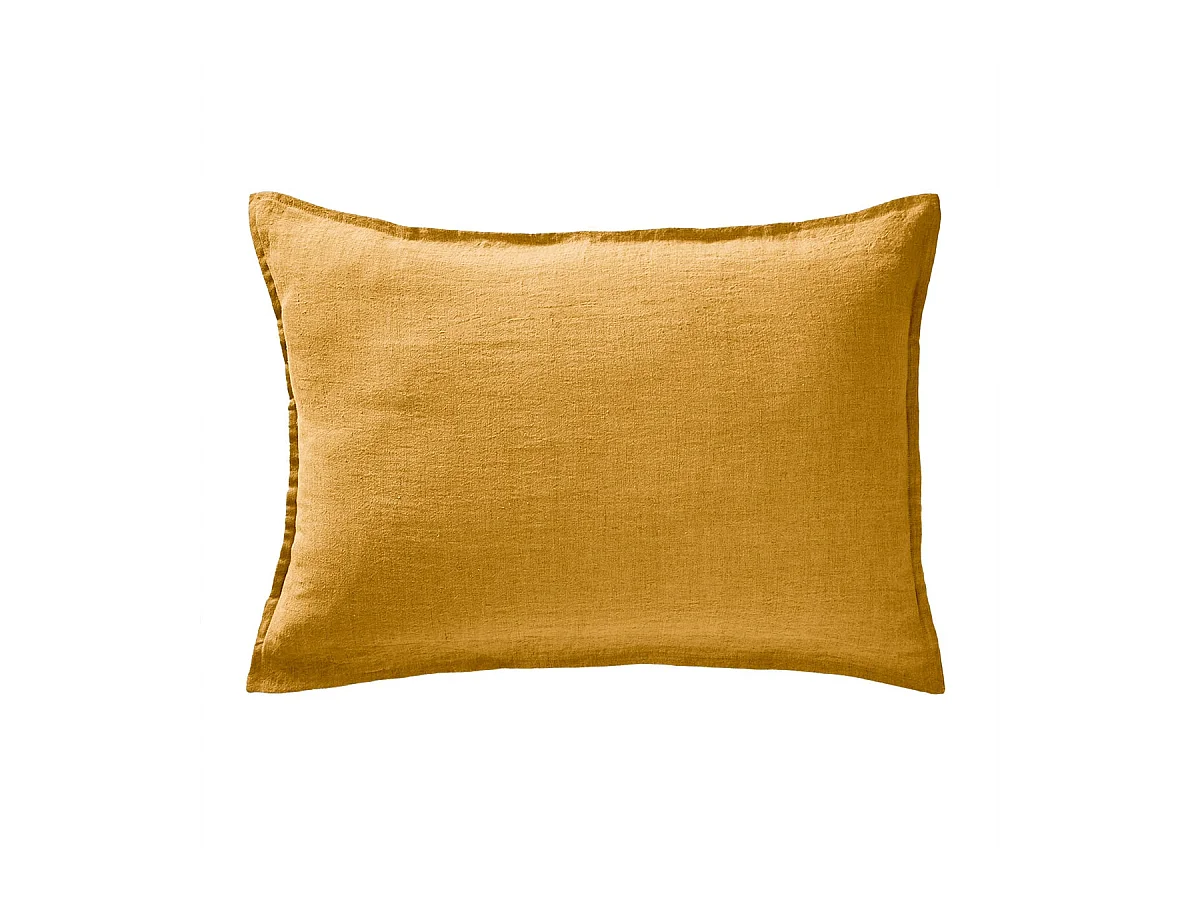 MARGAUX - Taie d'Oreiller 50x70cm Lin Lavé Coloris Miel