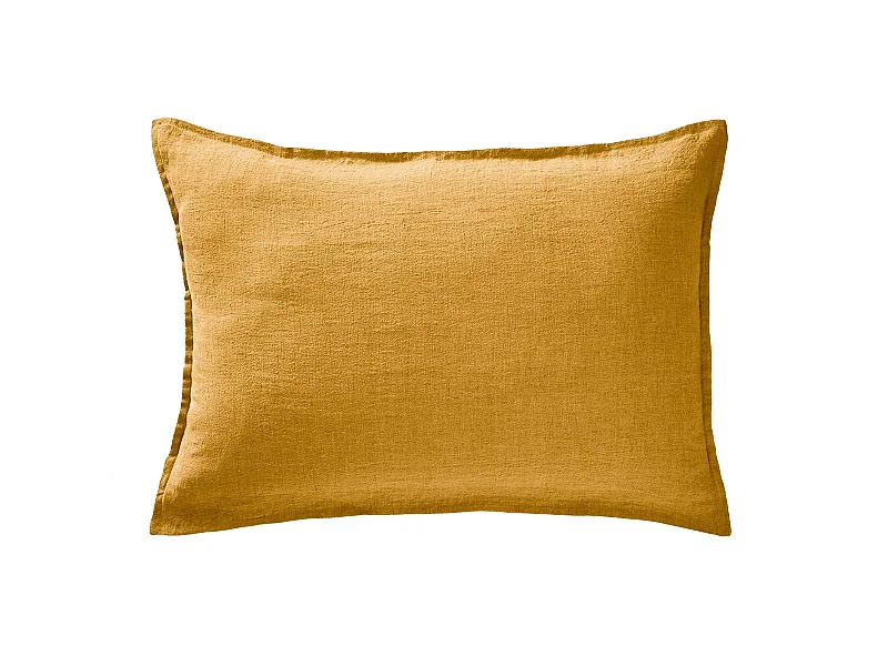 MARGAUX - Taie d'Oreiller 50x70cm Lin Lavé Coloris Miel