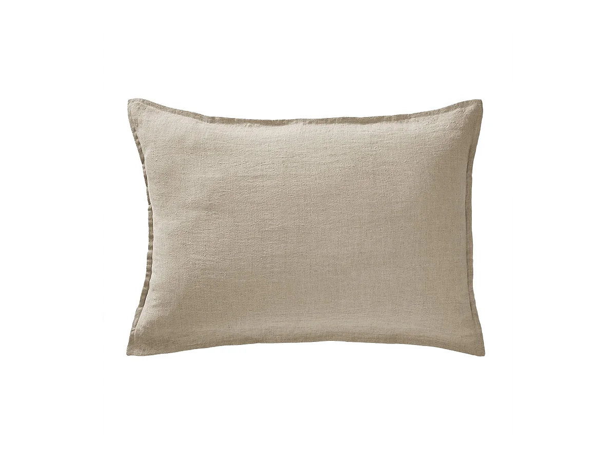MARGAUX - Taie d'Oreiller 50x70cm Lin Lavé Coloris Sable