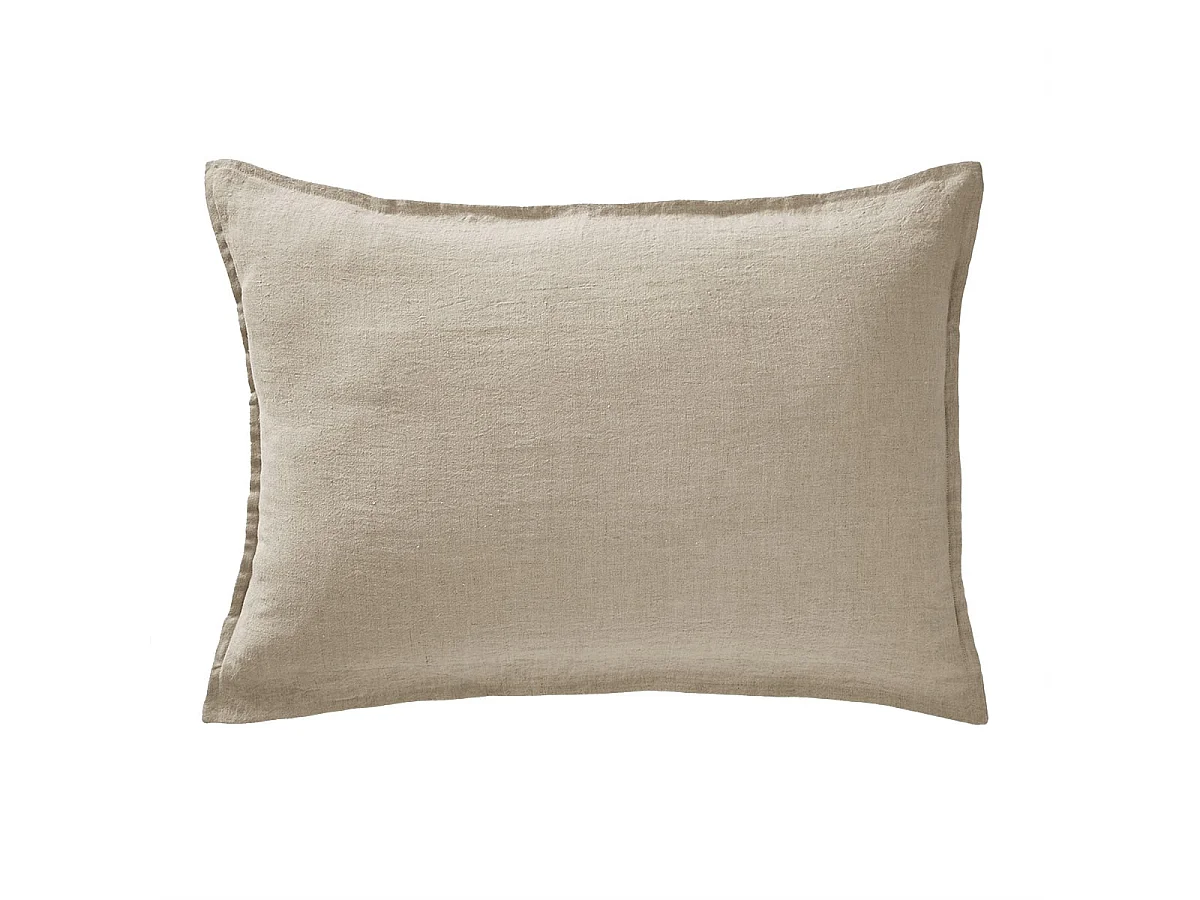 MARGAUX - Taie d'Oreiller 50x70cm Lin Lavé Coloris Sable