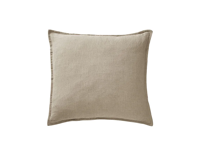 MARGAUX - Taie d'Oreiller 60x60cm Lin Lavé Coloris Sable