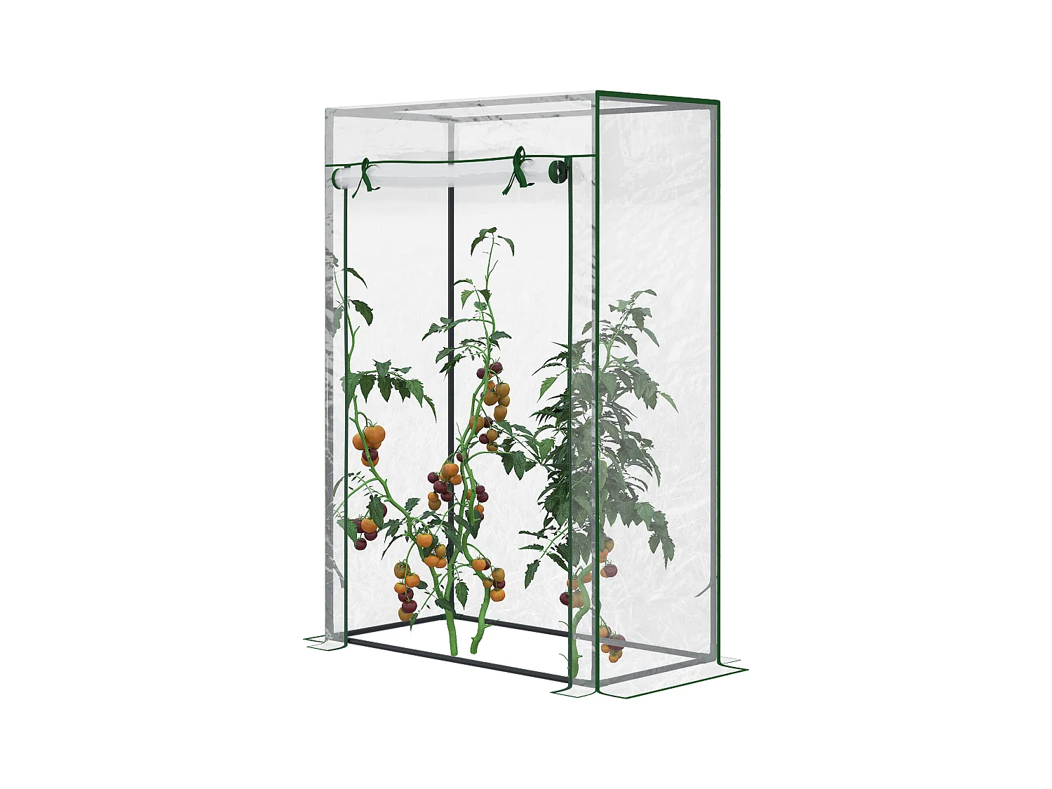 Serre de Jardin serre à tomates 1L x 0,5l x 1,5H m porte zippée déroulante acier thermolaqué PVC haute densité 140 g/m² anti-UV