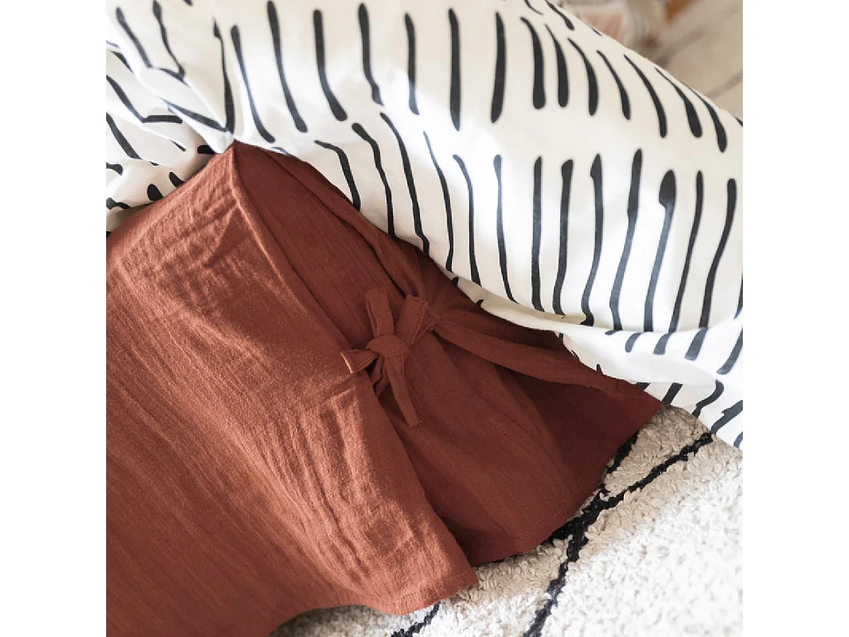 MUNDA - Parure de Lit Coton Motifs Ethniques Housse de Couette 240x220cm + 2 Taies d'Oreiller