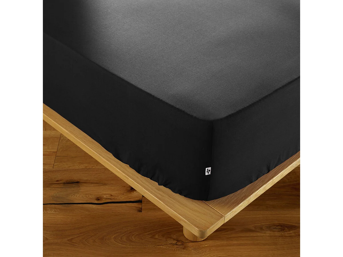 SAMIA - Drap Housse 140x190cm Coton Coloris Truffe