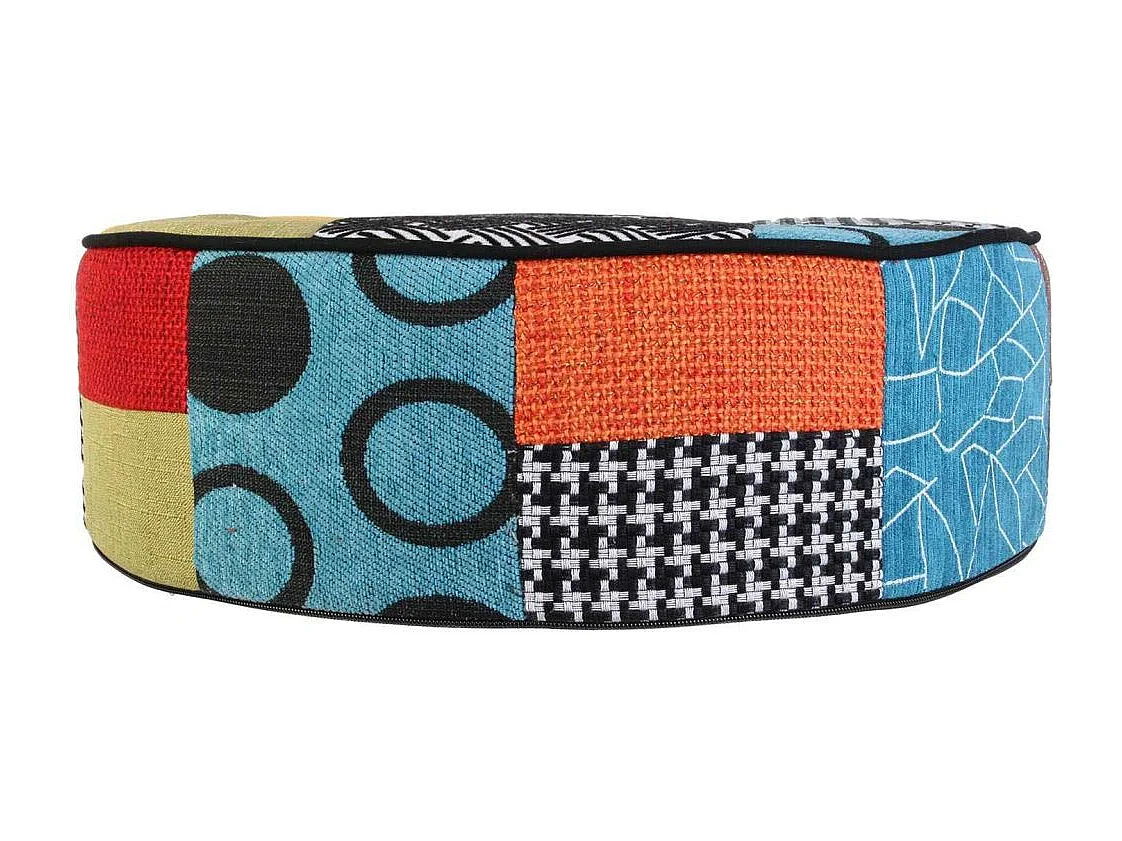 Pouf rond patchwork 50 cm (Lot de 2)