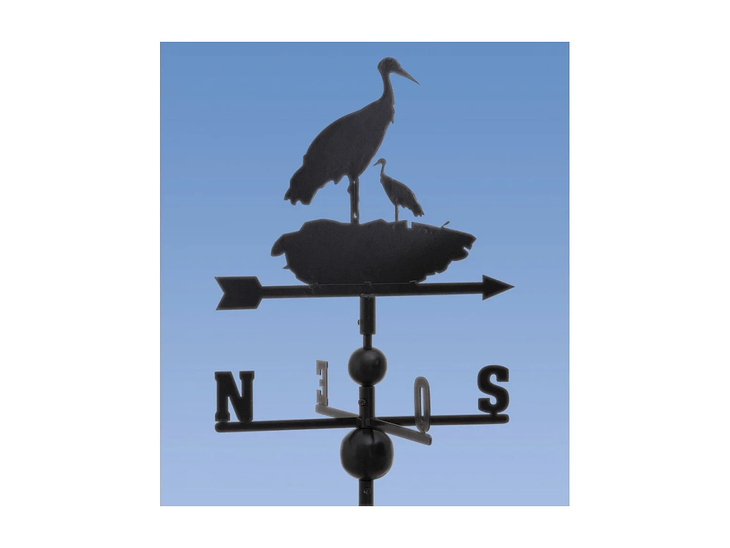 Girouette cigogne en fer forgé