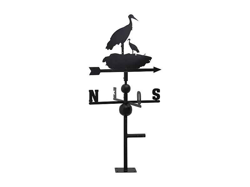 Girouette cigogne en fer forgé