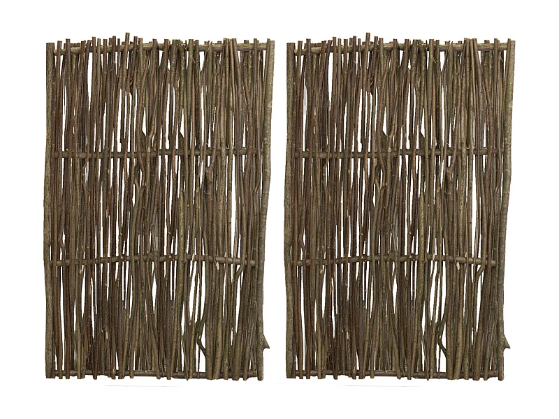 Claustra en noisetier brut Lot de 2