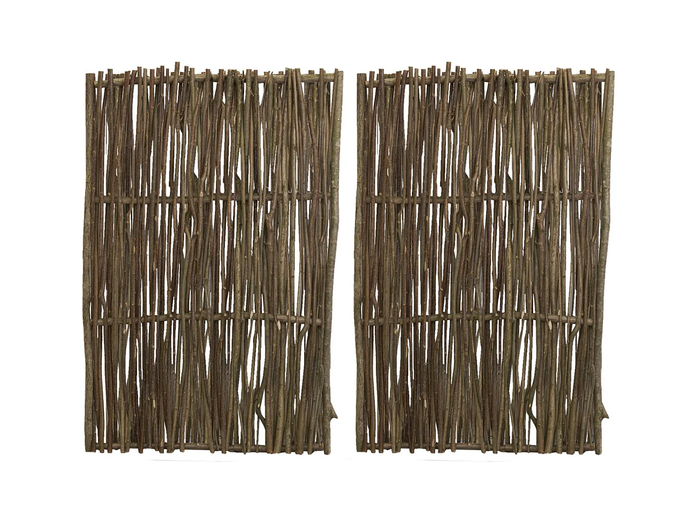 Claustra en noisetier brut Lot de 2
