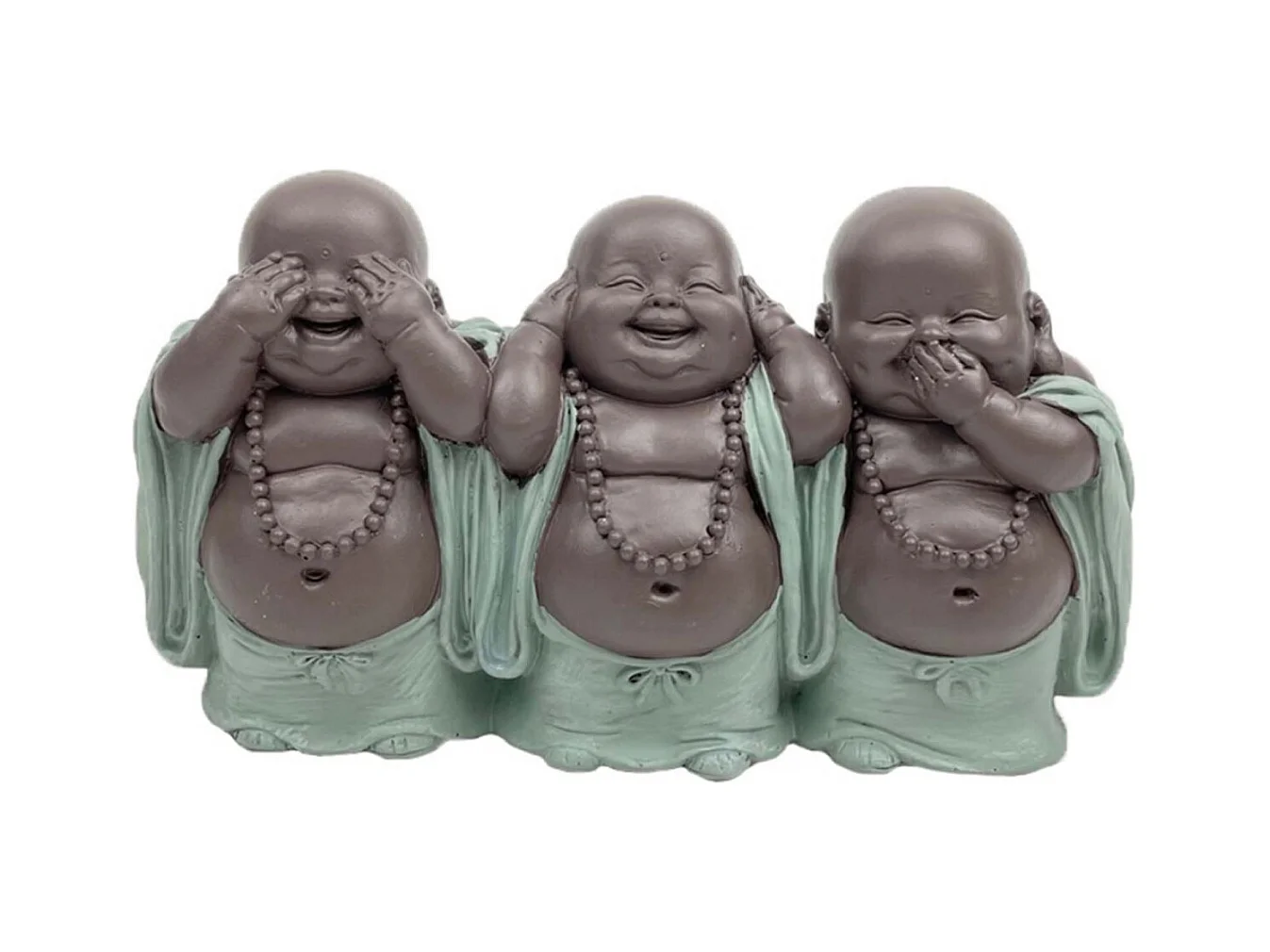 Estatua de 3 budas risueños en poliresina