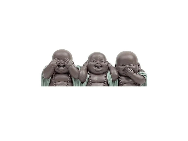 Statue 3 lachende Buddhas aus Polyresin