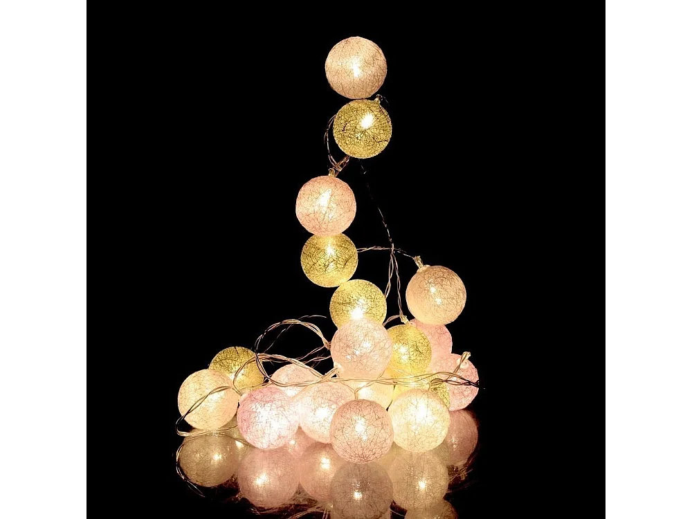 Guirlande lumineuse boules colorées 20 LED 3,72 m (Lot de 2)