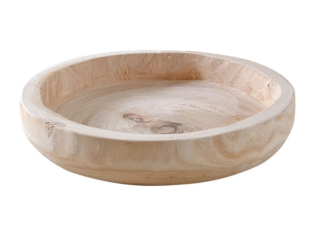 Plateau rond en paulownia (Lot de 4)