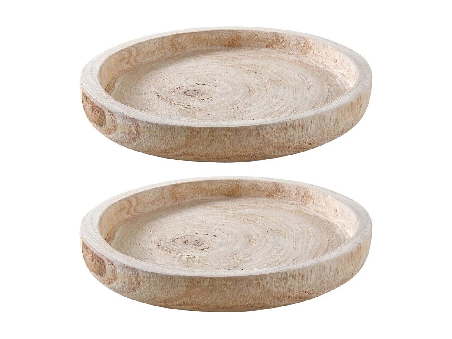 Plateau rond en paulownia (Lot de 2)