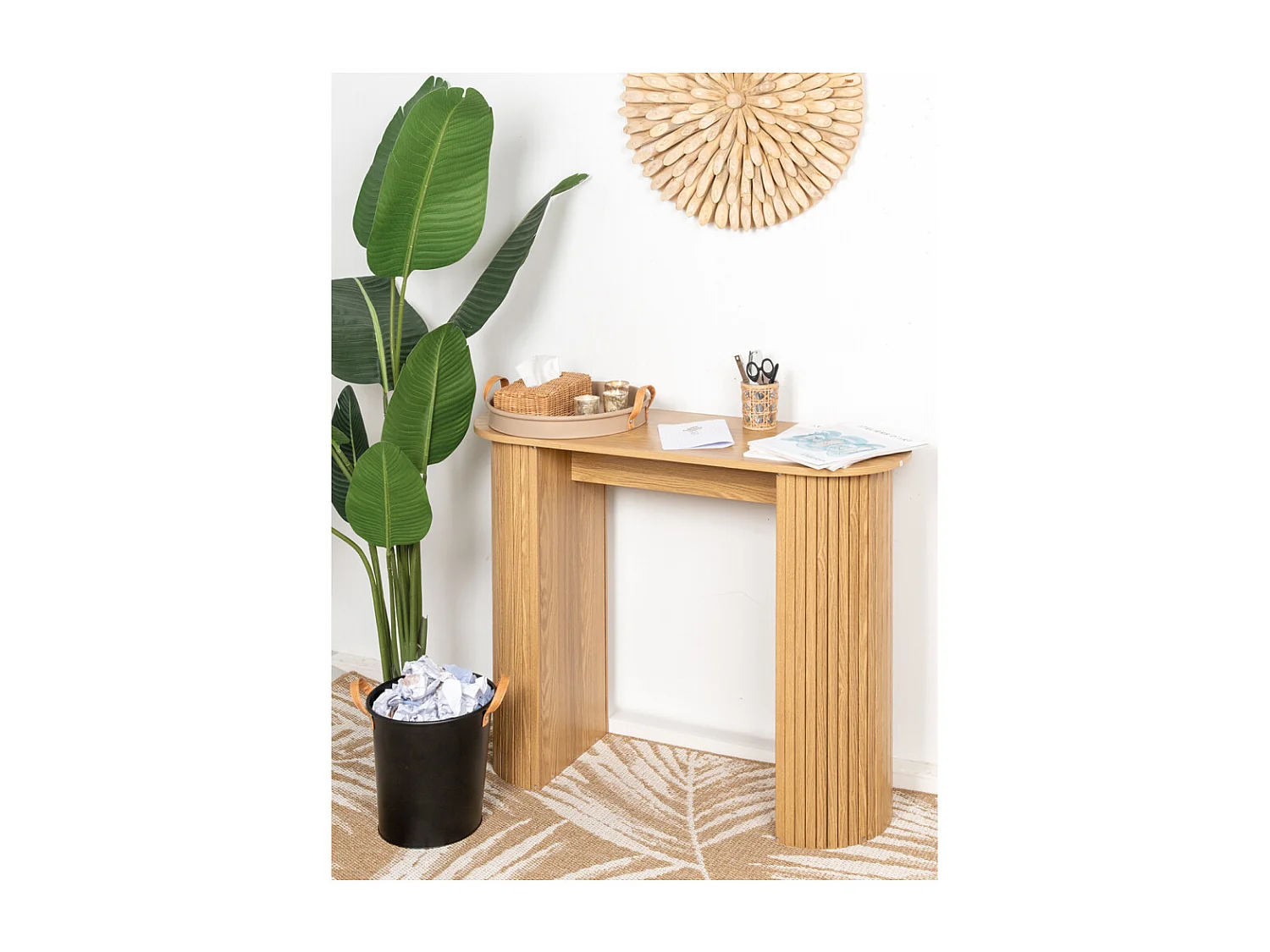 Tapis d'extérieur en plastique recyclé Feuilles 120 x 180 cm