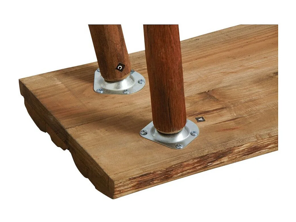 Banc rustique en chêne teinté