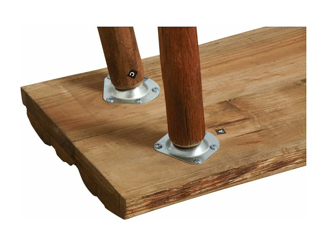 Banc rustique en chêne teinté