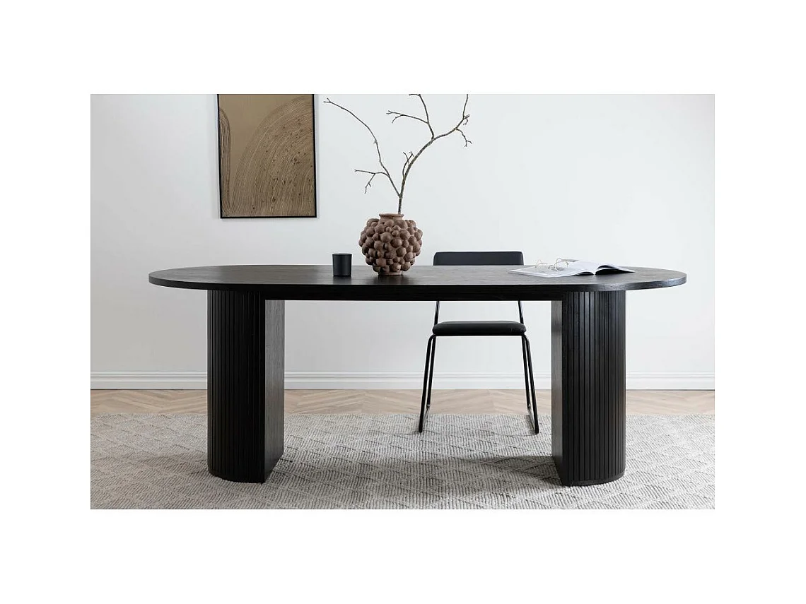 Table à Manger Ovale "Bianca" 200cm Noir