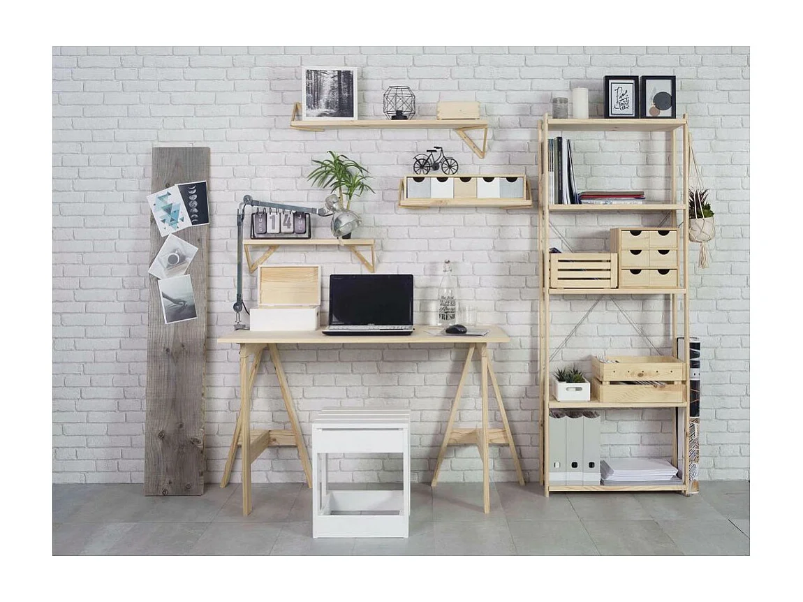 Etagère Natura 5 tablettes et montants à lattes