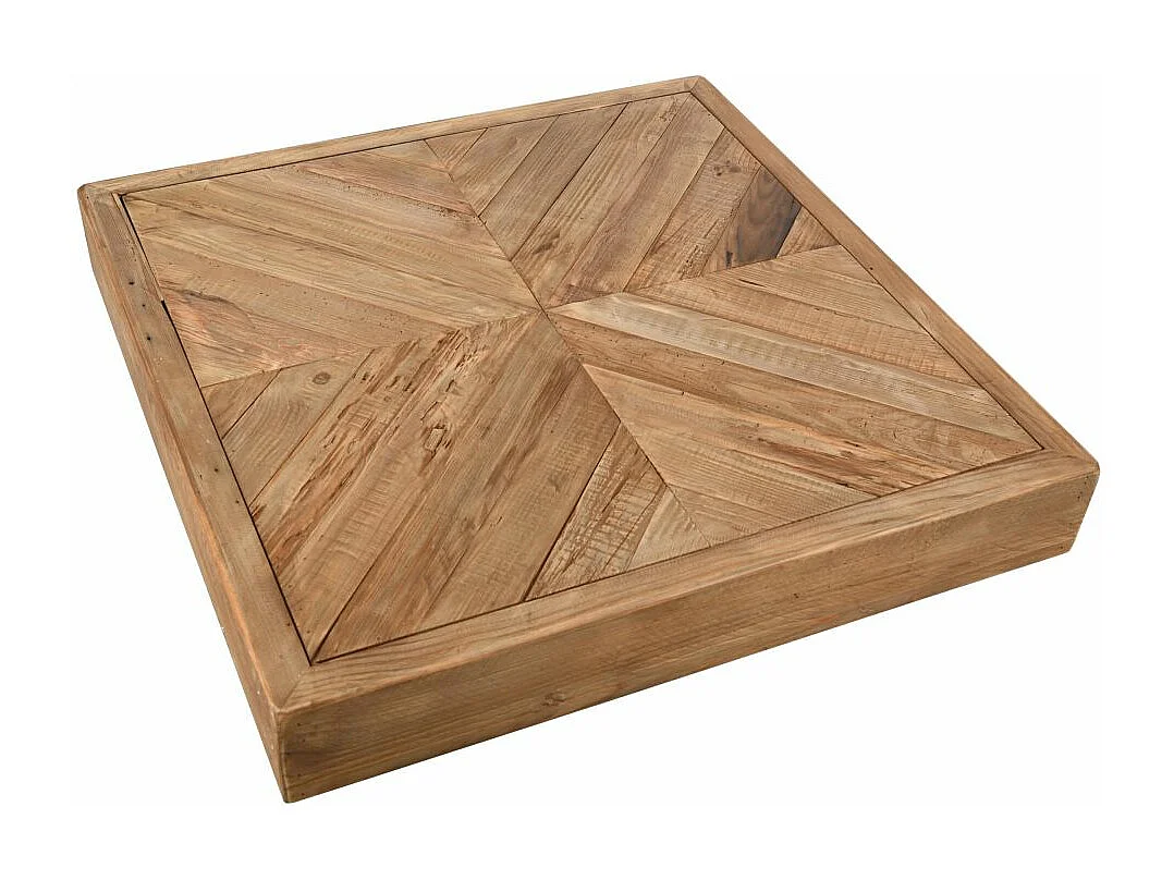 Table basse carrée en pin recyclé Rewood