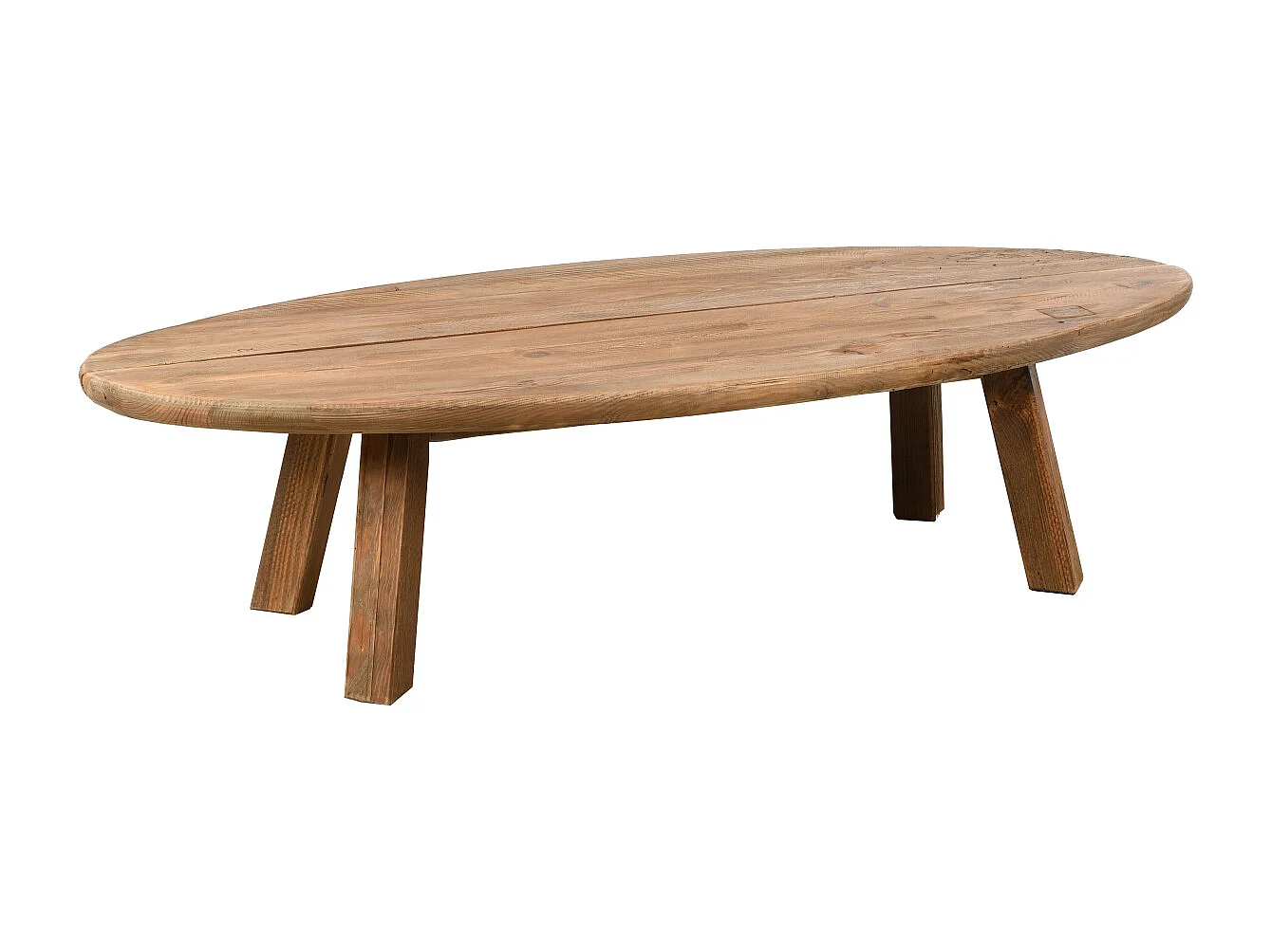 Table basse ovale en pin recyclé REWOOD