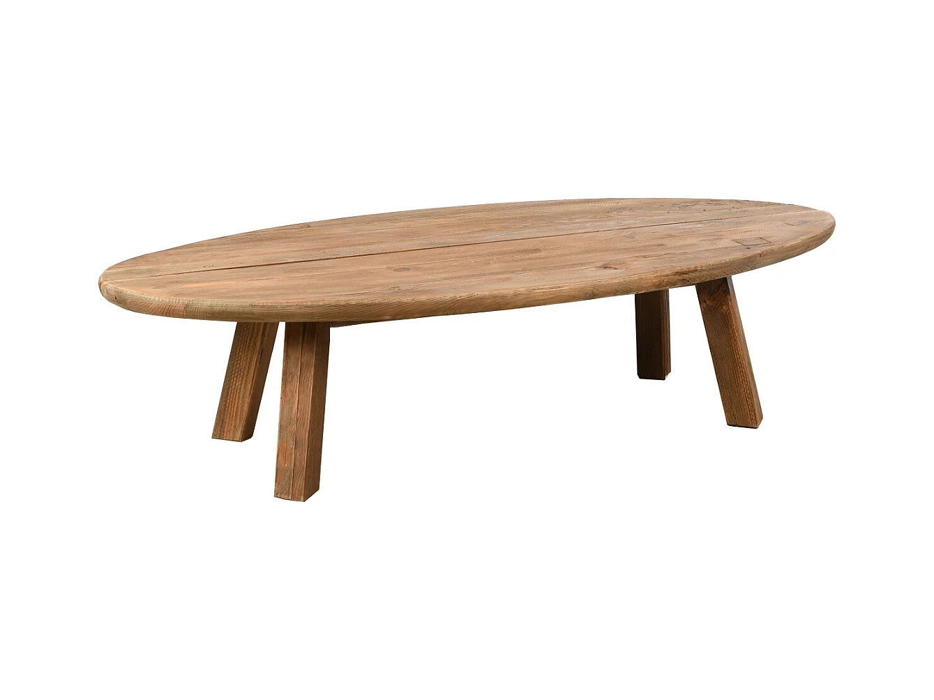 Table basse ovale en pin recyclé REWOOD